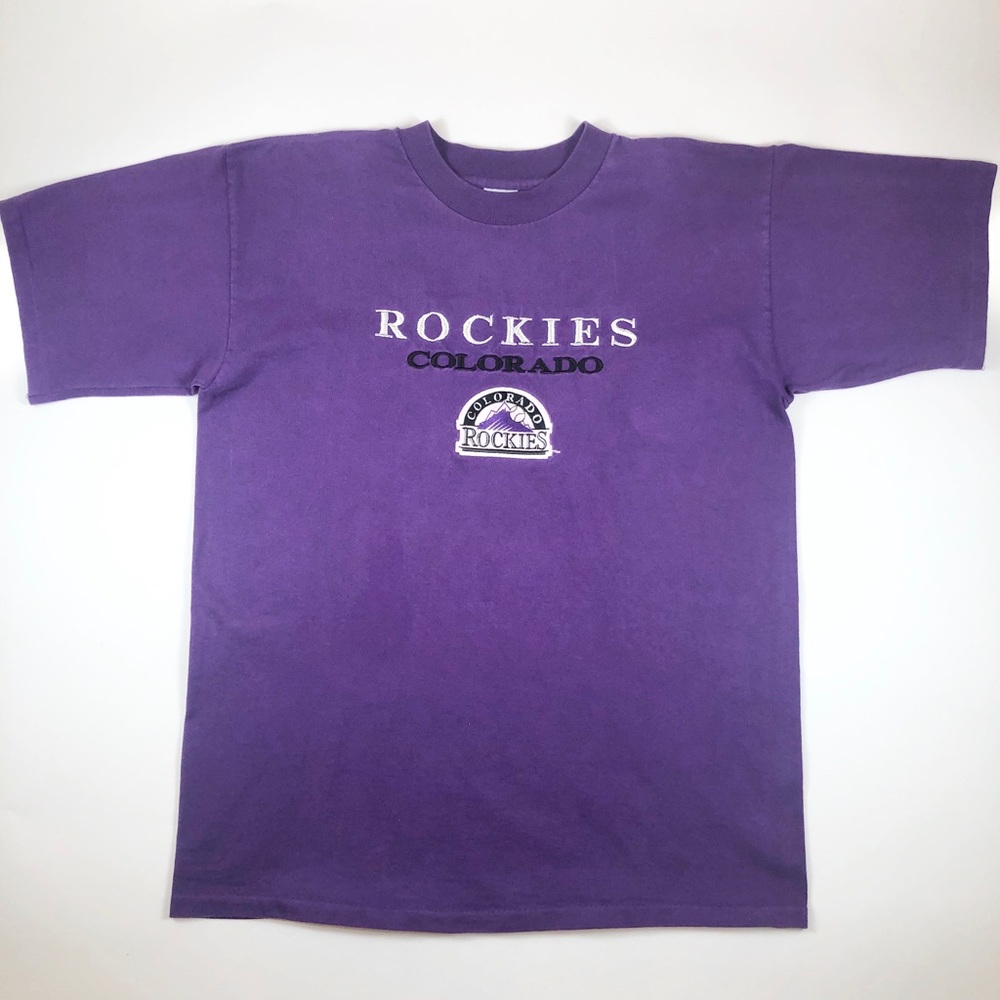 Vintage Colorado Rockies Stitched Logo T shirt